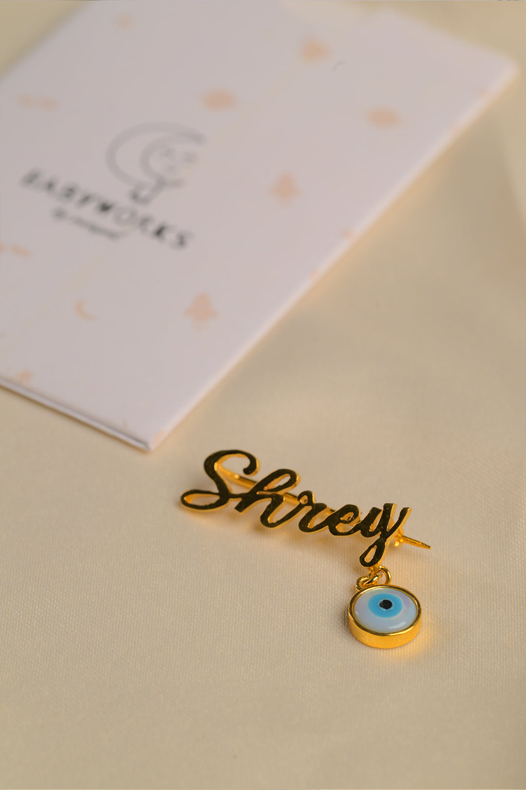 Evil Eye Name Silver Brooch