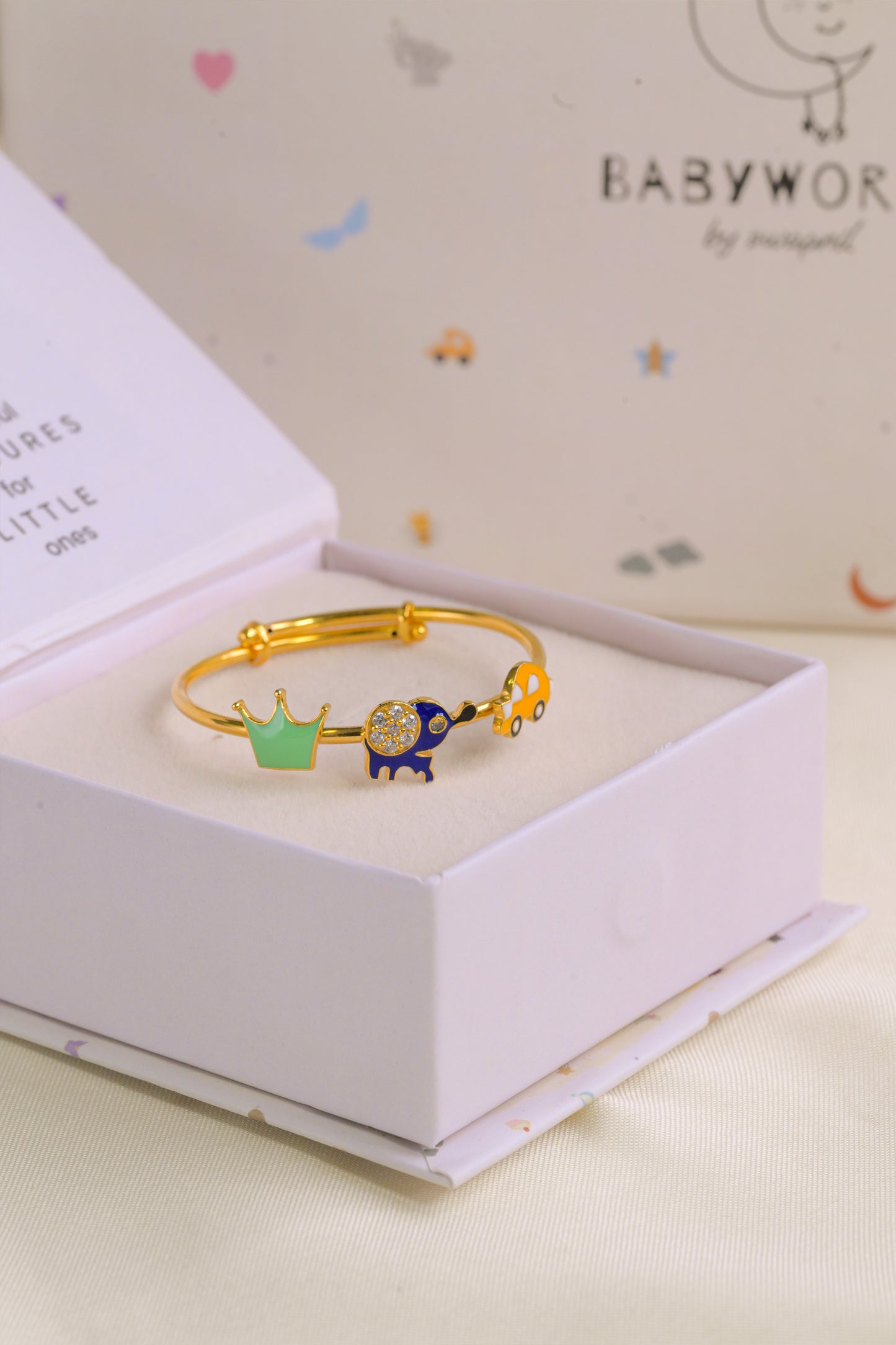 Crown Car Elephant Gold Kada