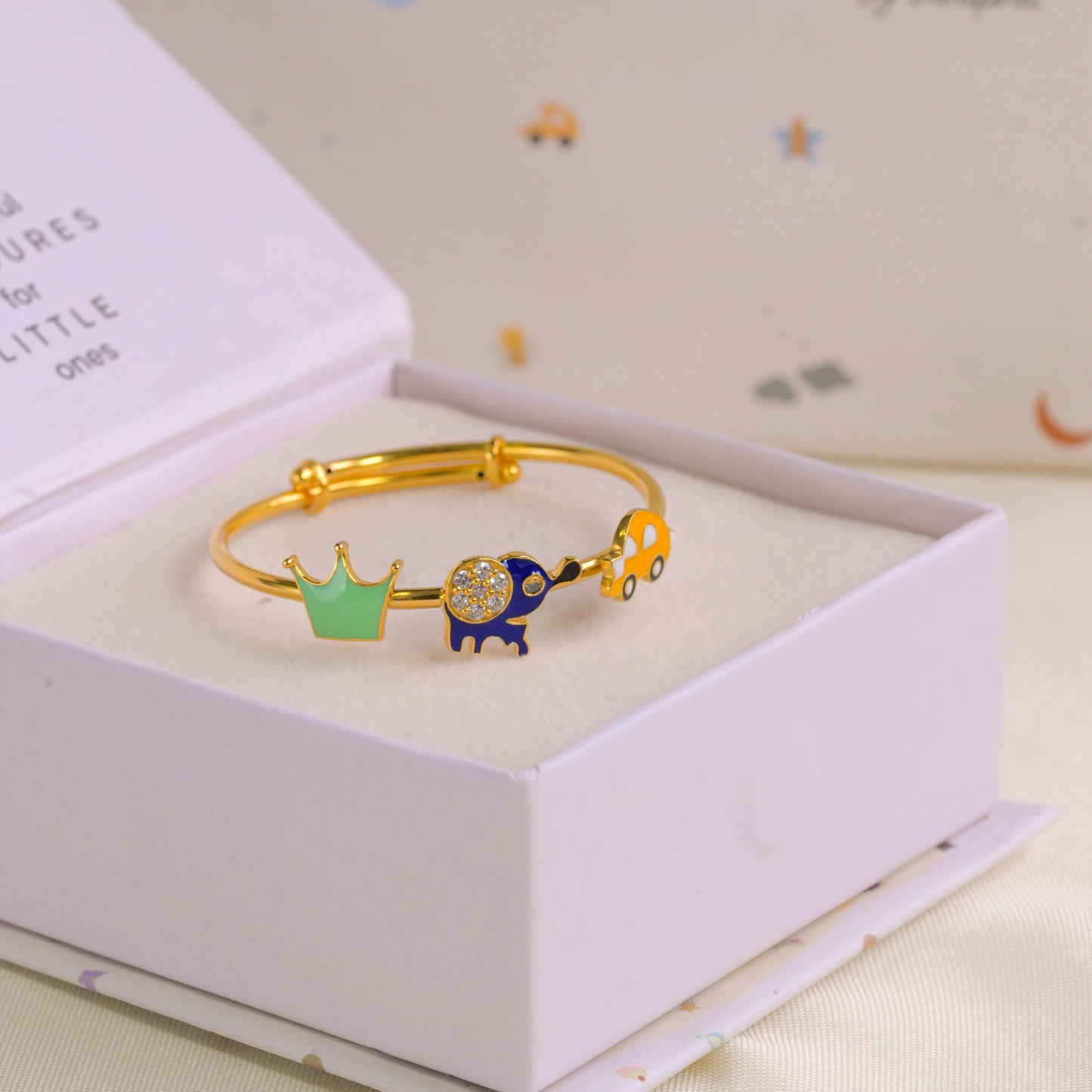 Crown Car Elephant Gold Kada