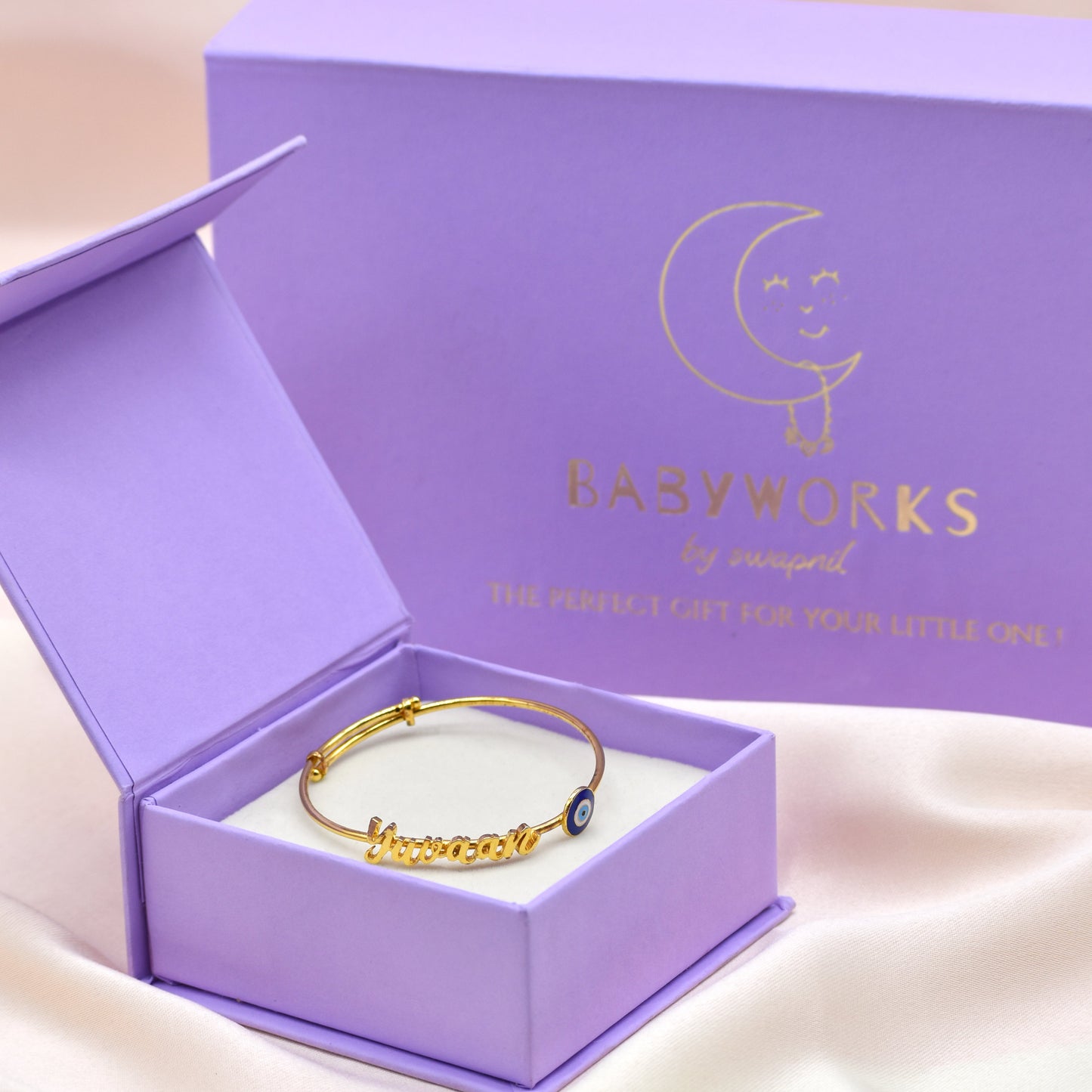 Personalized Name Evil Eye Silver Kada