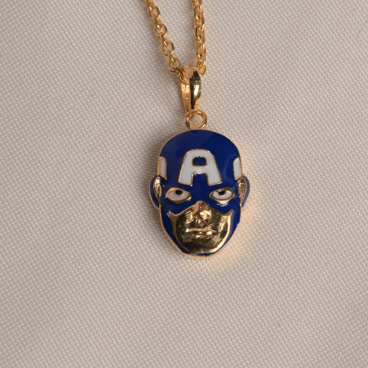 Captain America Pendant With Chain Silver