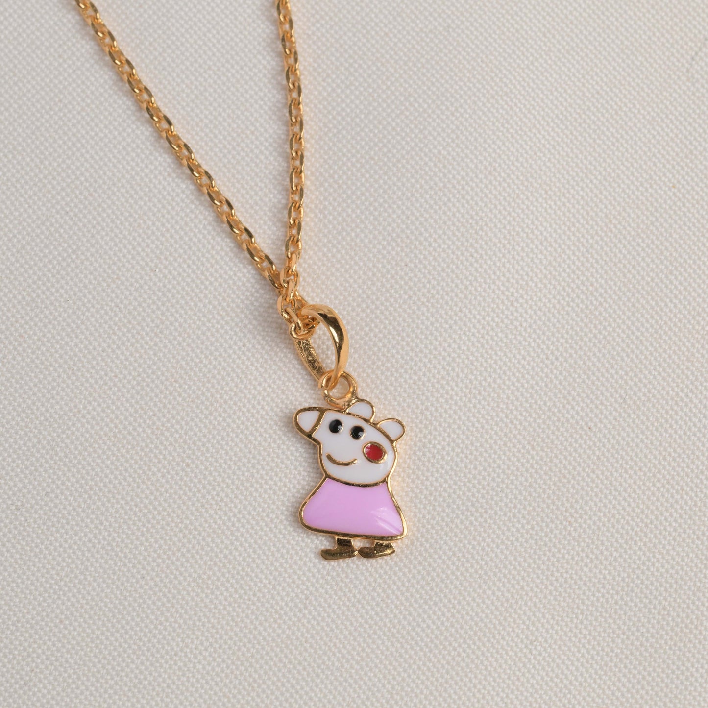 Peppa Pig Pendant With Chain Silver