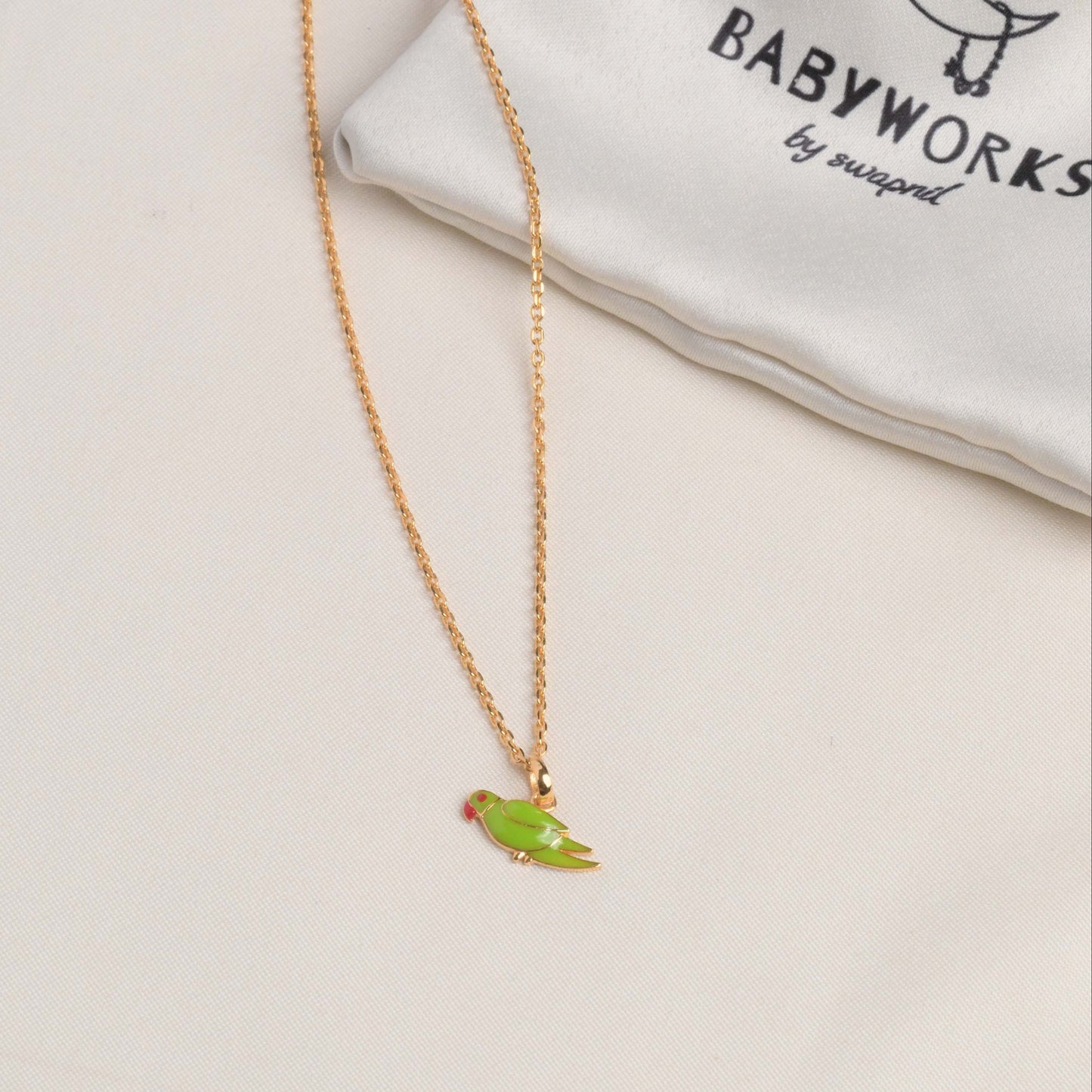 Parrot Pendant With Chain Silver