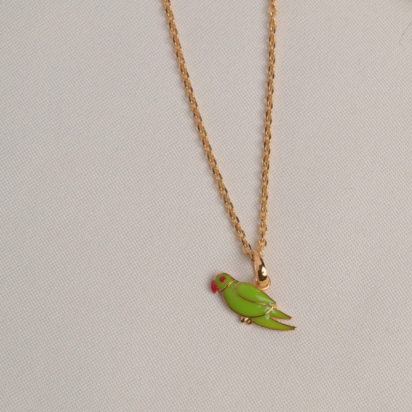 Parrot Pendant With Chain Silver