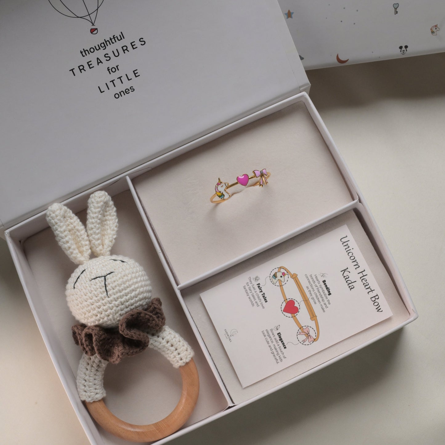 Unicorn Heart Bow Silver Kada