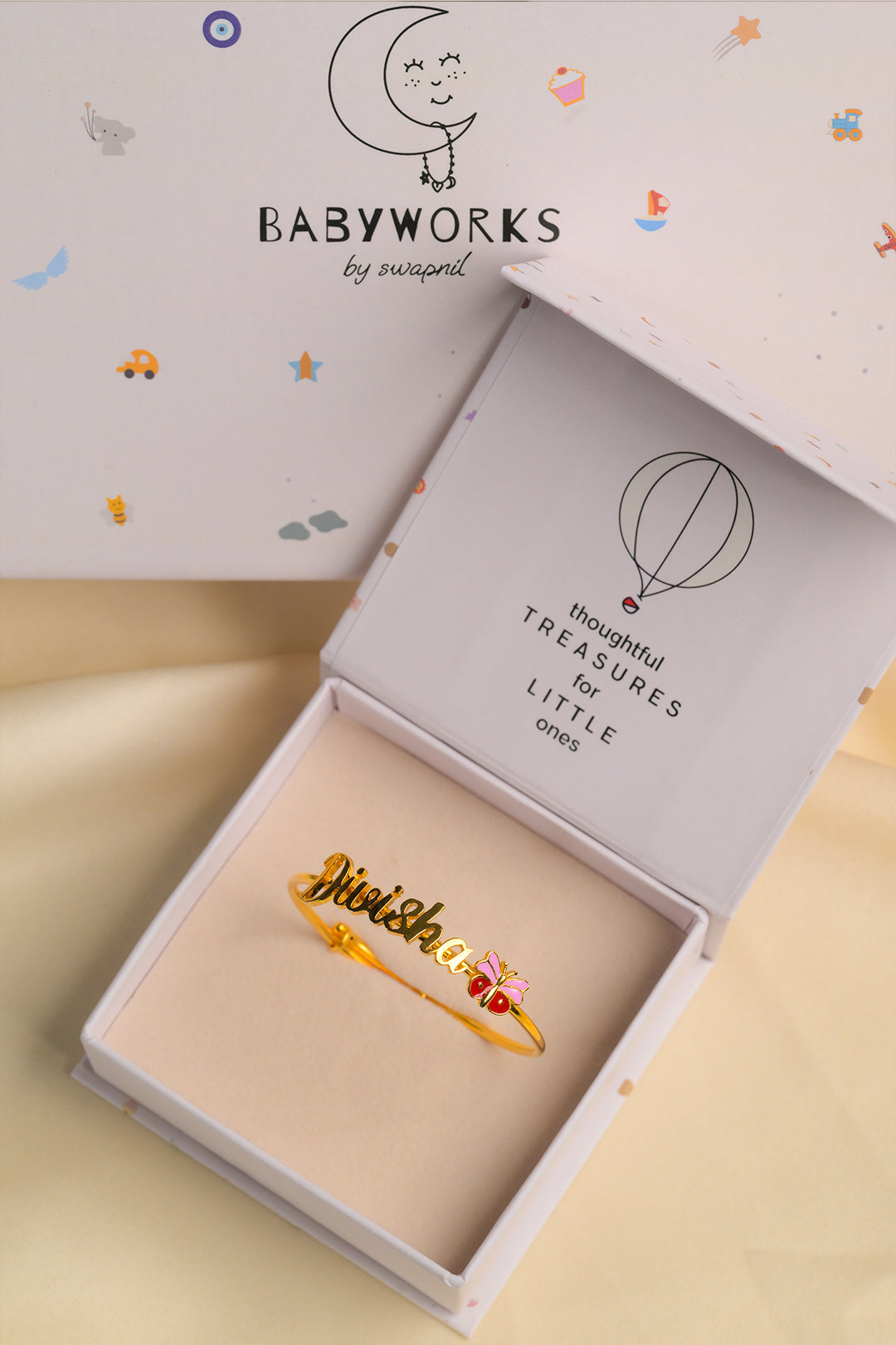 Personalized Name Butterfly Silver Kada