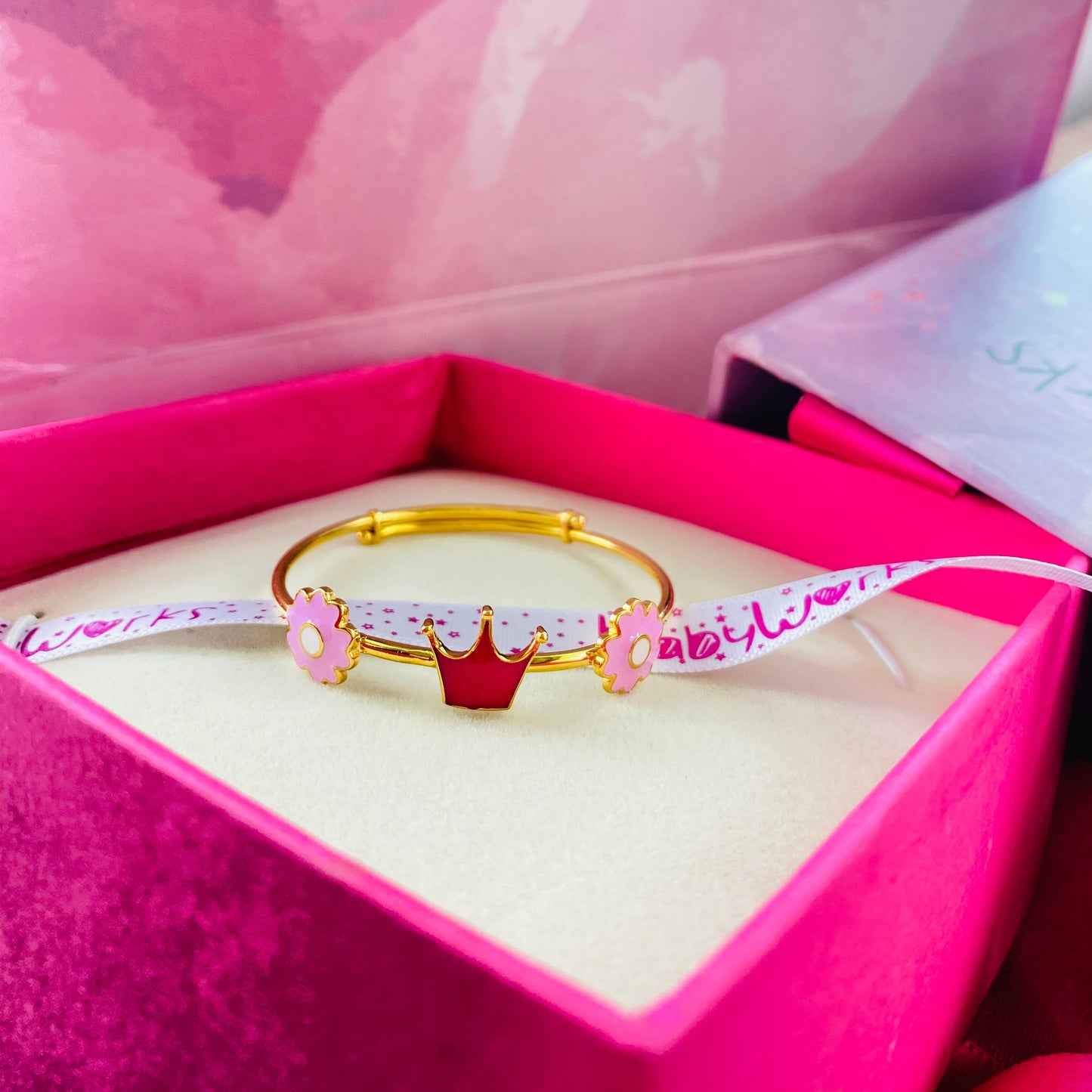 Crown Flower Silver Kada