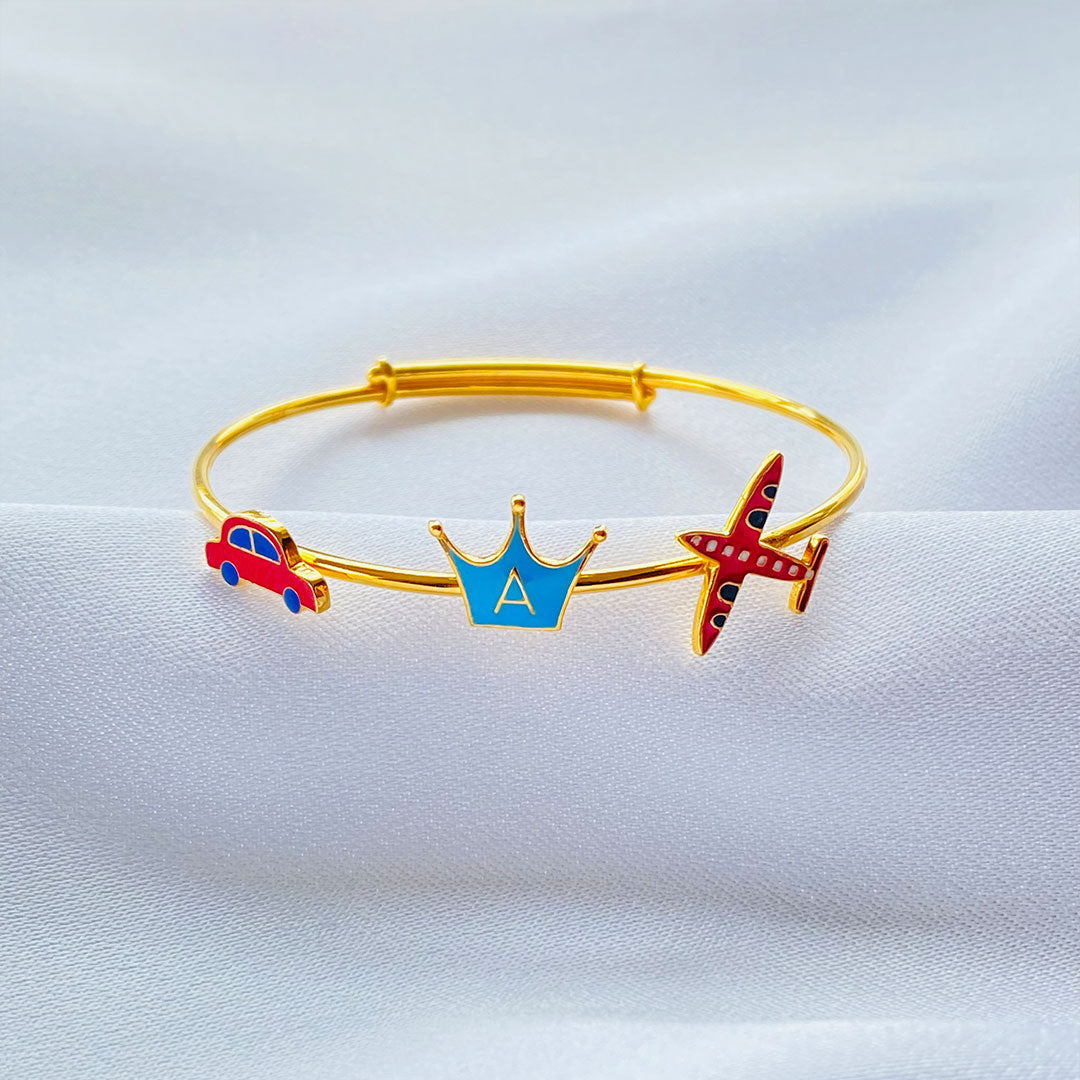 Car Airplane Crown Kada Silver
