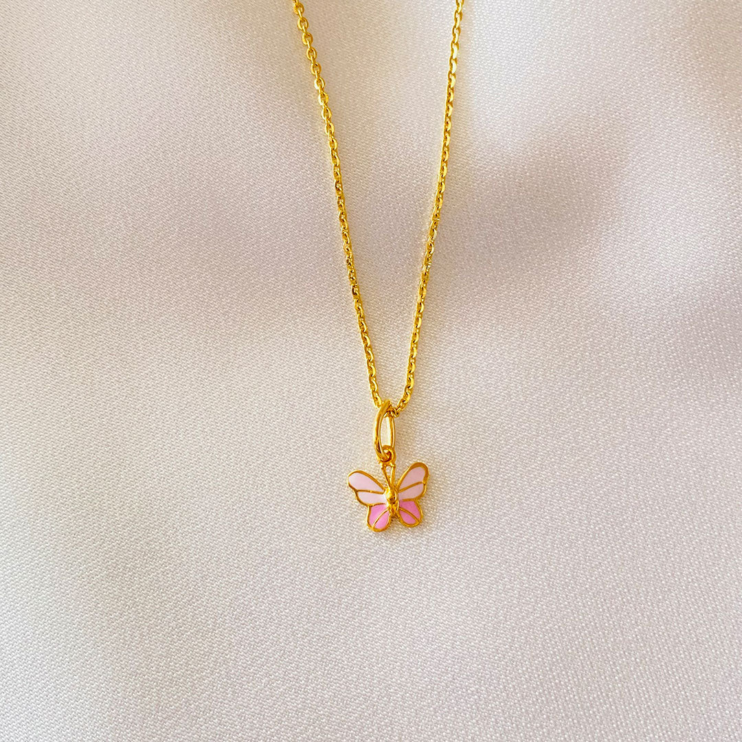 Butterfly Silver Pendant With Chain – BabyWorks By Swapnil