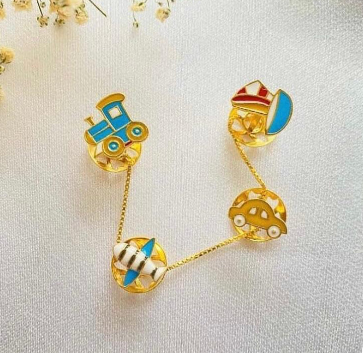 Transport Kurta Gold Buttons Set