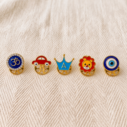 My Little World Kurta Button Silver Set