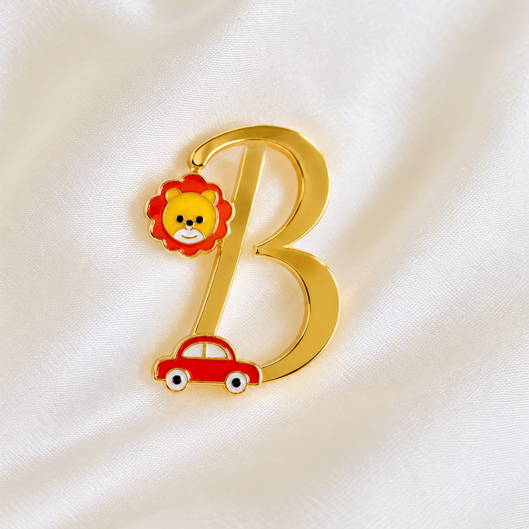 Personalized Silver B Brooch