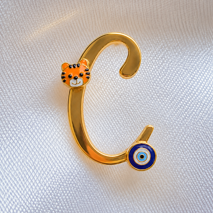 Personalized Silver C Brooch