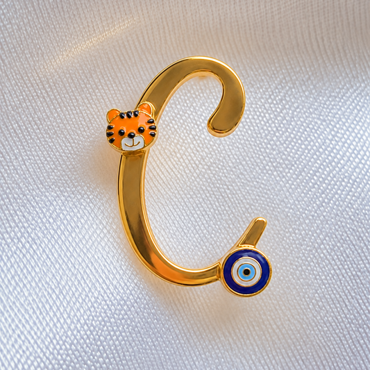 Personalized Silver C Brooch