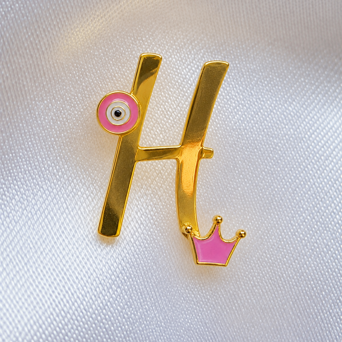 Personalized Silver H Brooch