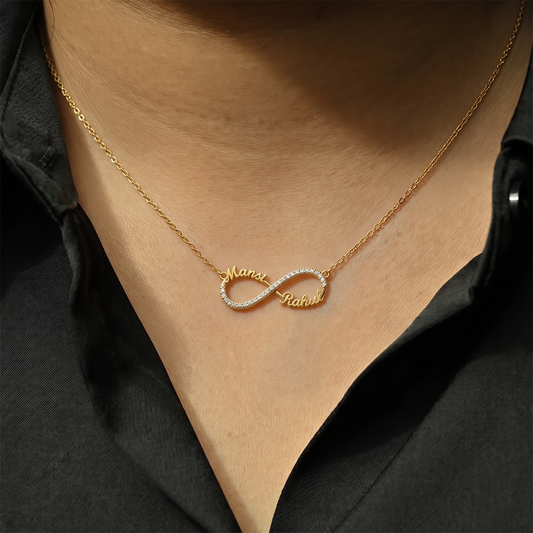 Infinity Name Silver Necklace
