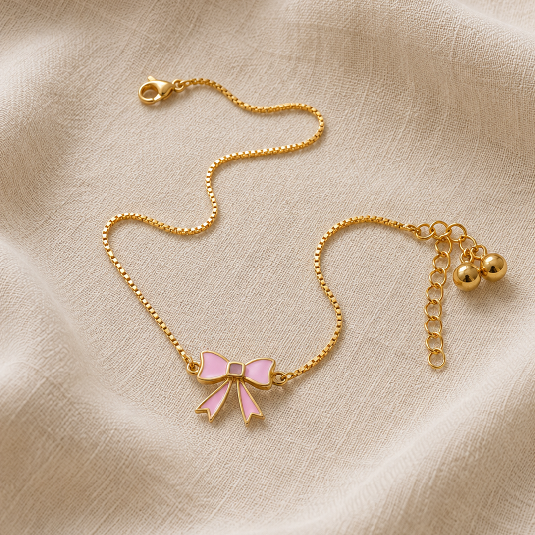Bow Silver Anklet