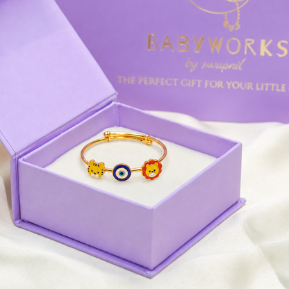 Tiger Evil Eye Lion Silver Kada
