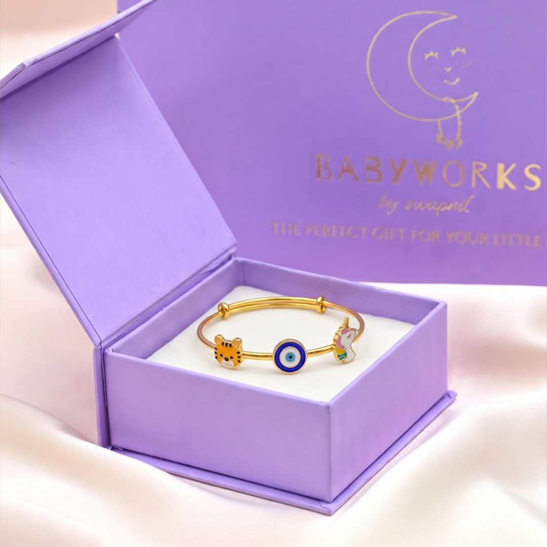 Tiger Evil Eye Unicorn Silver Kada