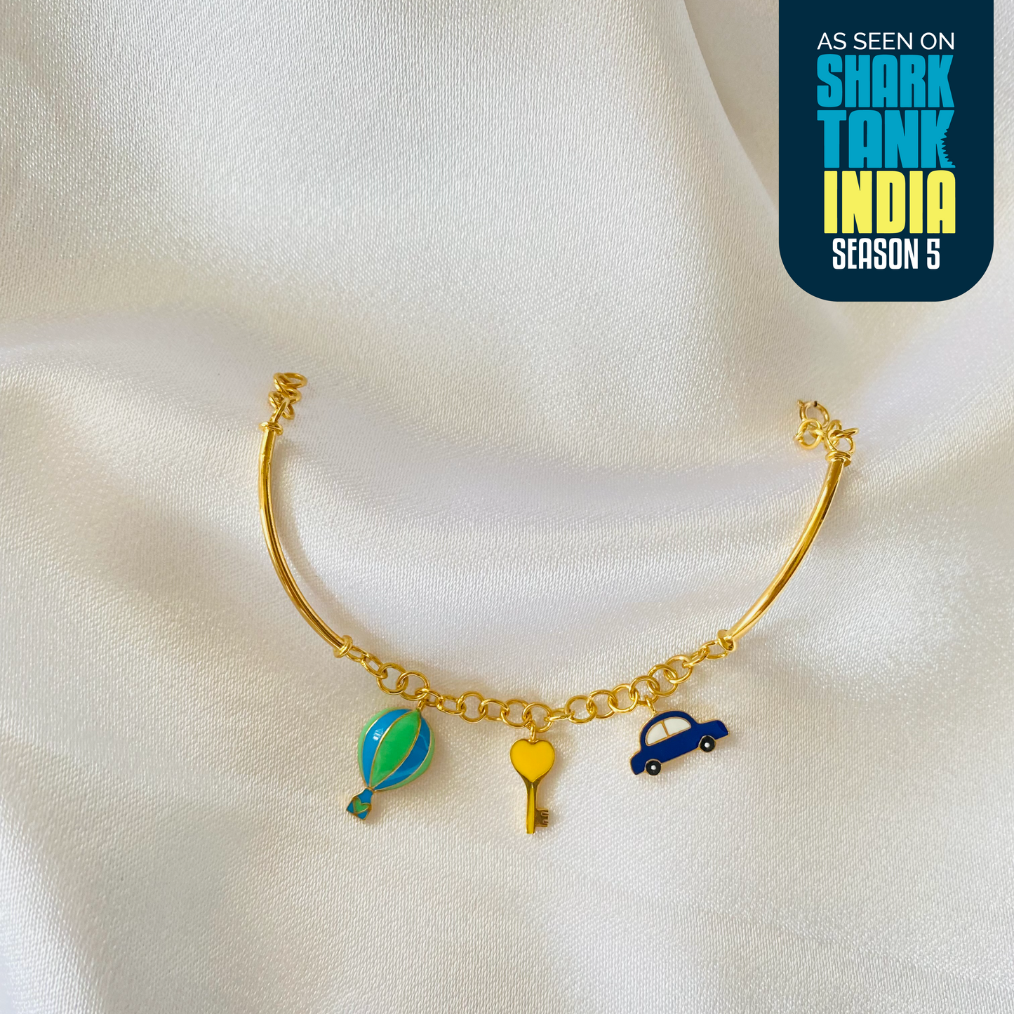 Balloon Car Key Silver Bracelet