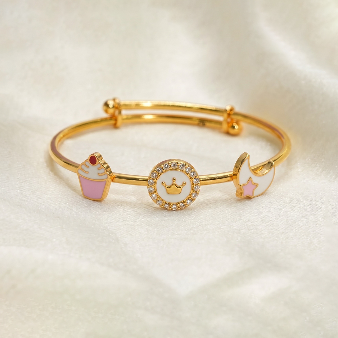 Cupcake Crown Moon Silver Kada
