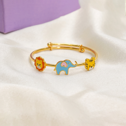 Lion Elephant Tiger Silver Kada