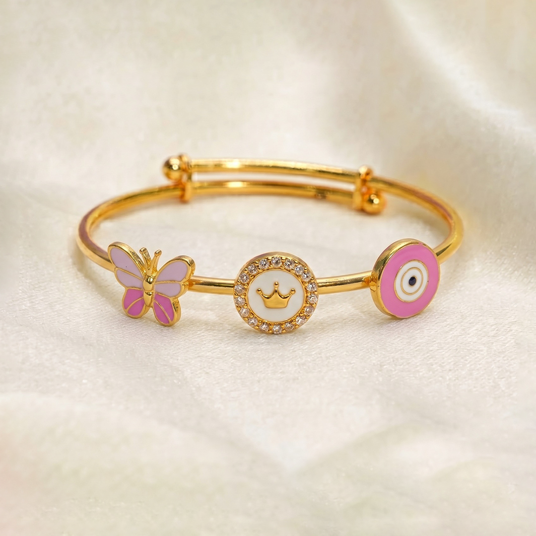 Butterfly Crown Evil Eye Silver Kada