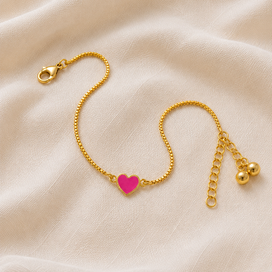 Heart Silver Anklet