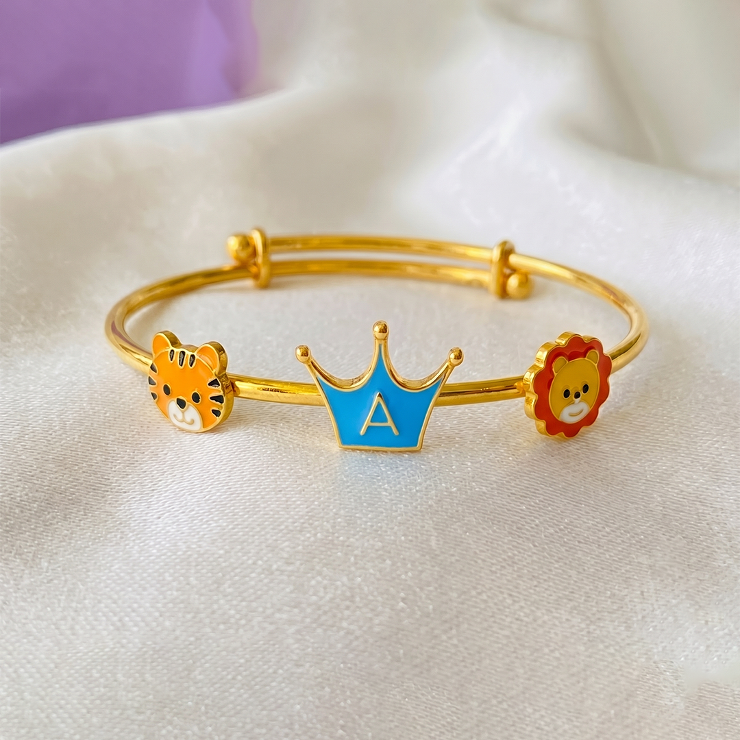 Tiger Crown Lion Silver Kada