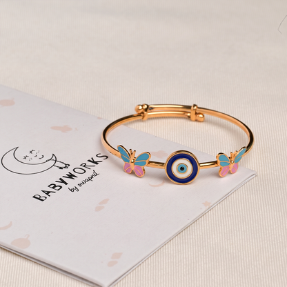 Butterfly Evil Eye Silver Kada