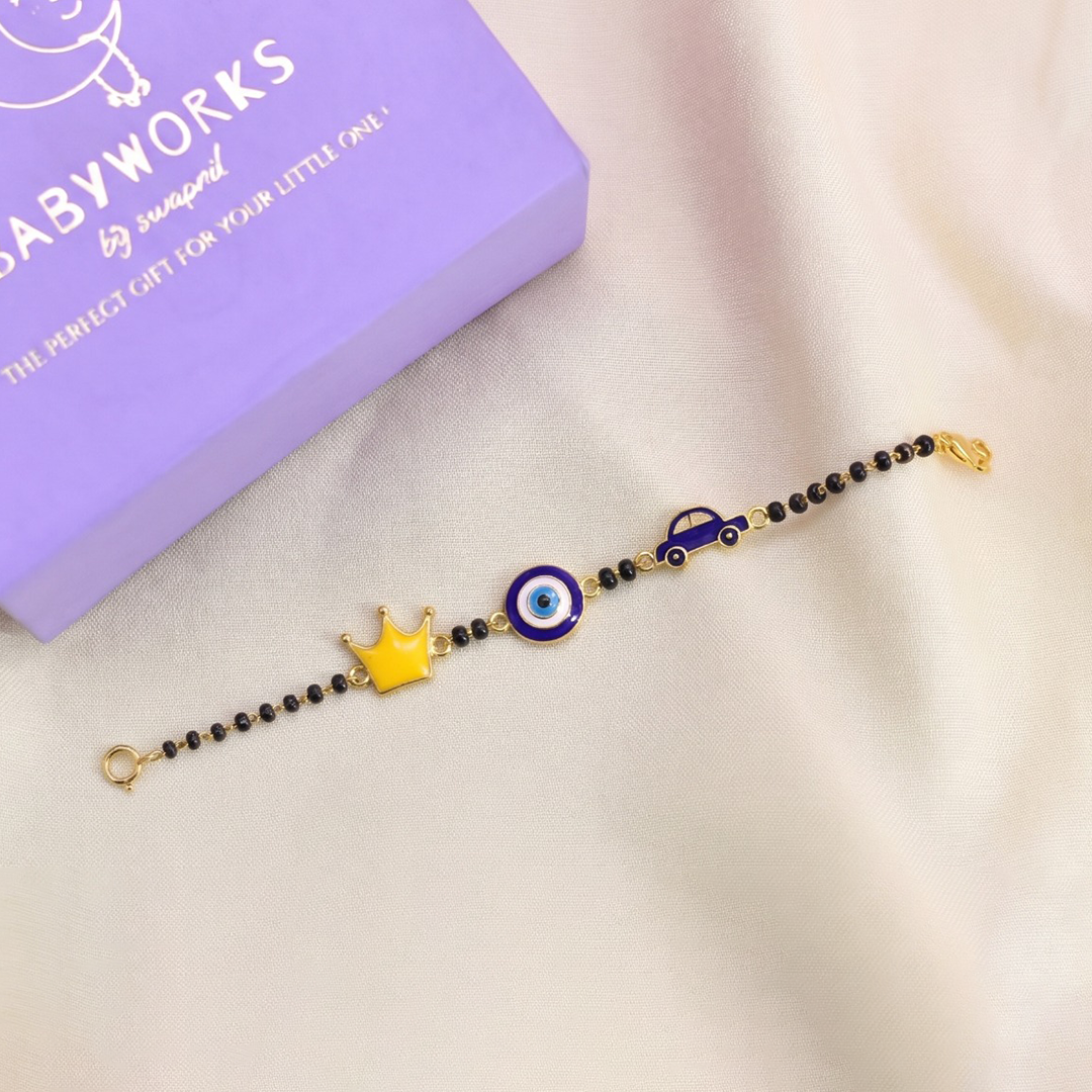 Crown Evil Eye Car Silver Nazariya