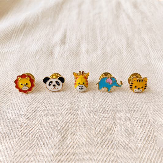 Animal Kingdom Kurta Buttons / Cufflinks Silver Set