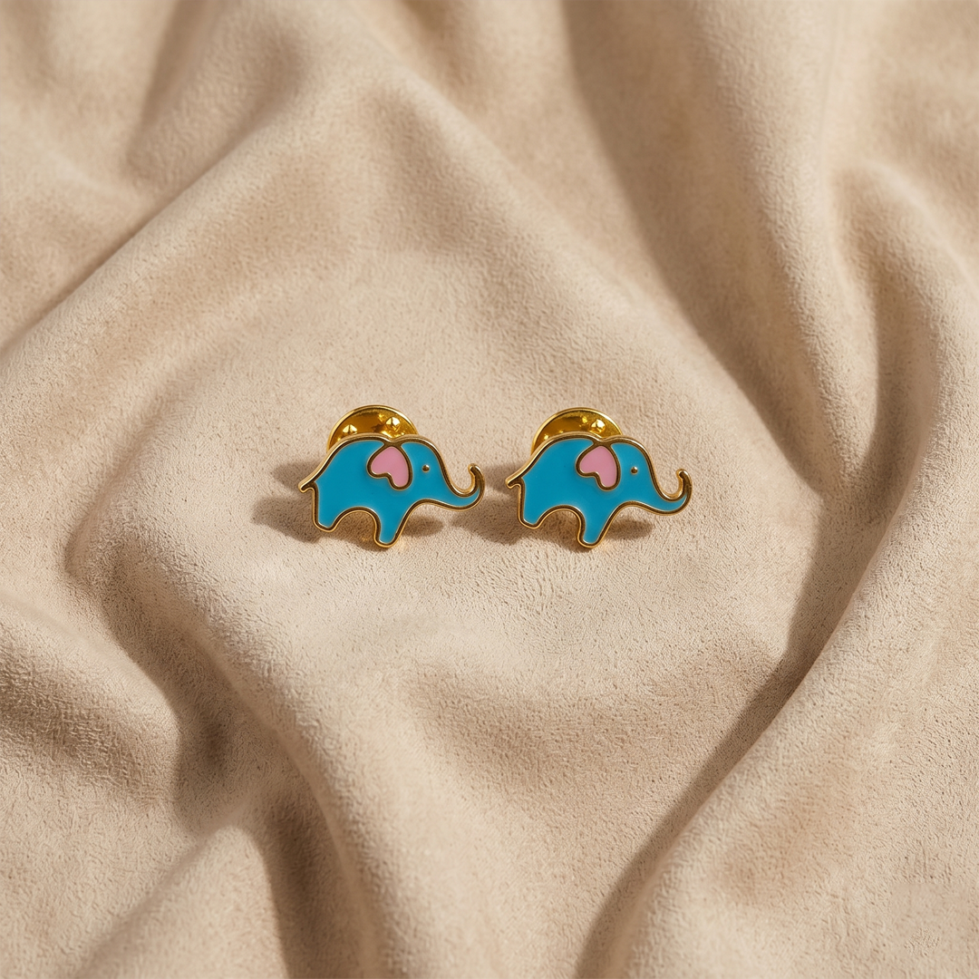 Elephant Kurta Buttons / Cufflinks Silver Set