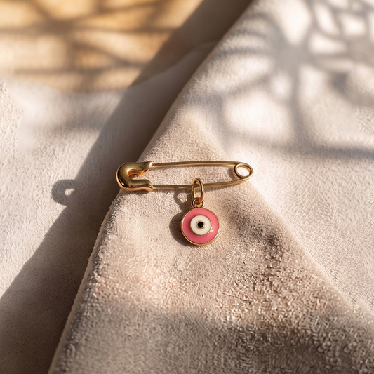 Pink Evil Eye Silver Lapel Pin