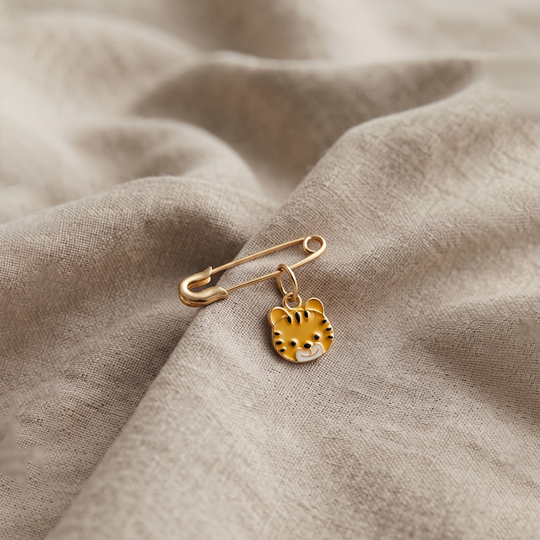 Tiger Silver Lapel Pin