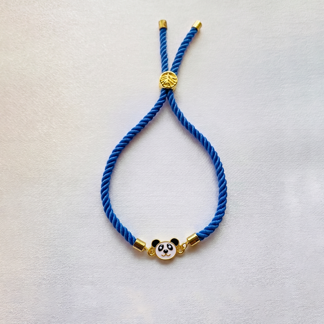 Panda Rakhi Silver Thread Bracelet