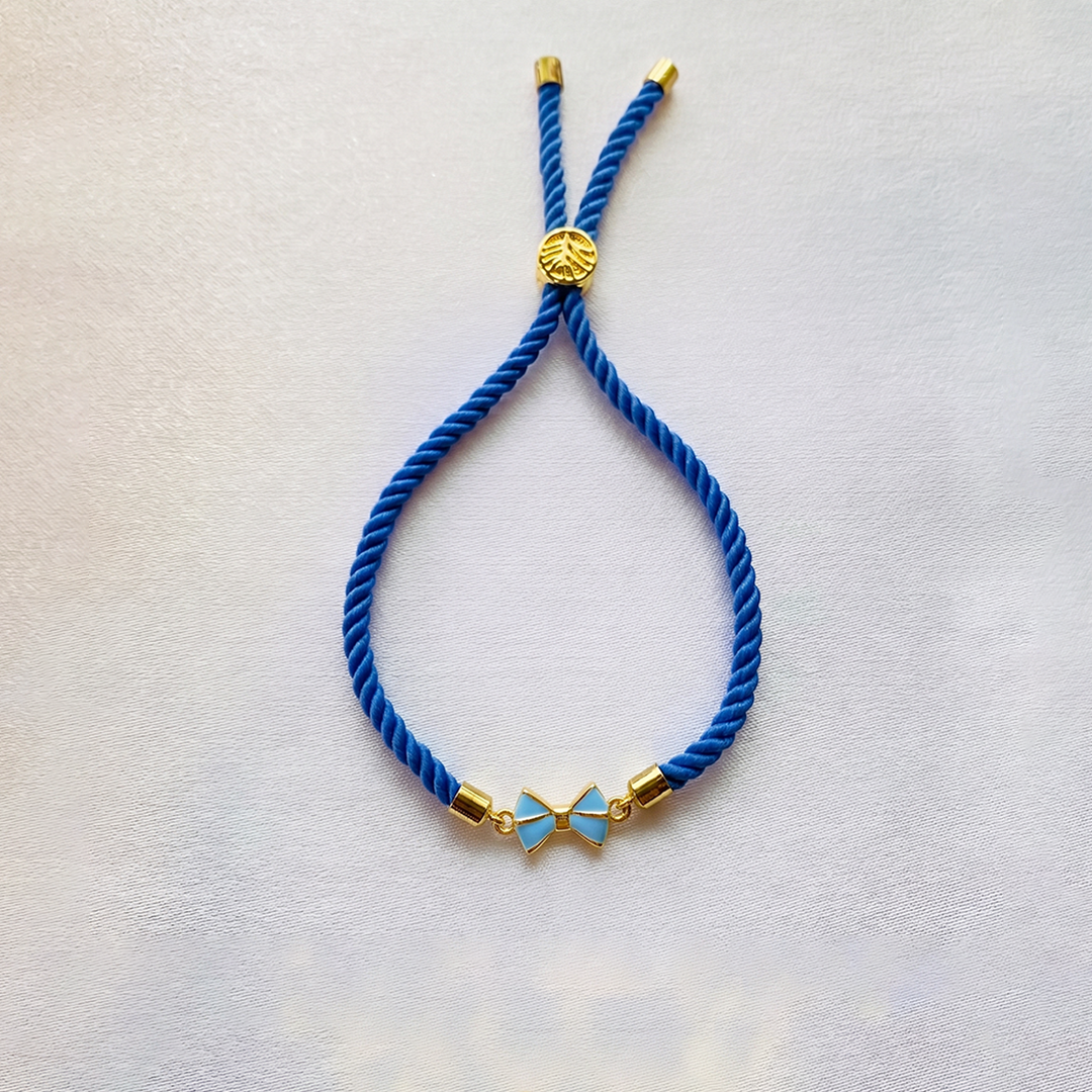 Bow Rakhi Silver Thread Bracelet