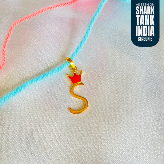 S Crown Silver Pendant