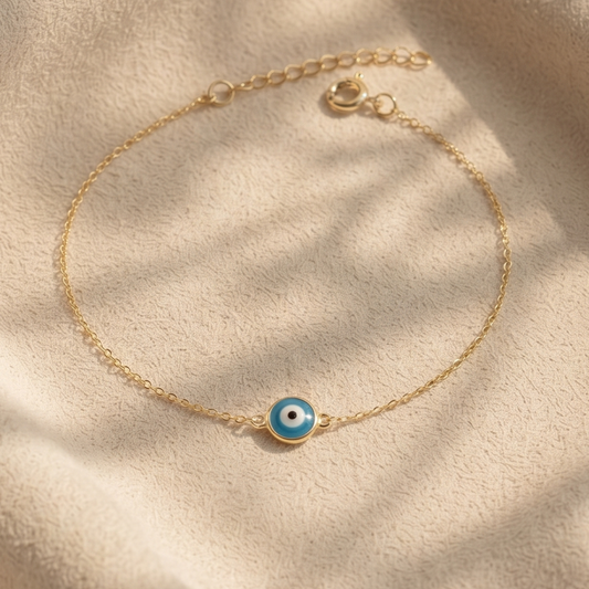 Tiny Evil Eye Silver Bracelet
