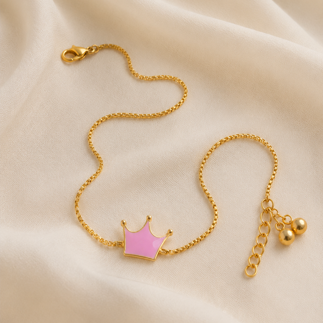 Crown Silver Anklet