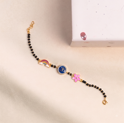Rainbow Om Flower Silver Nazariya