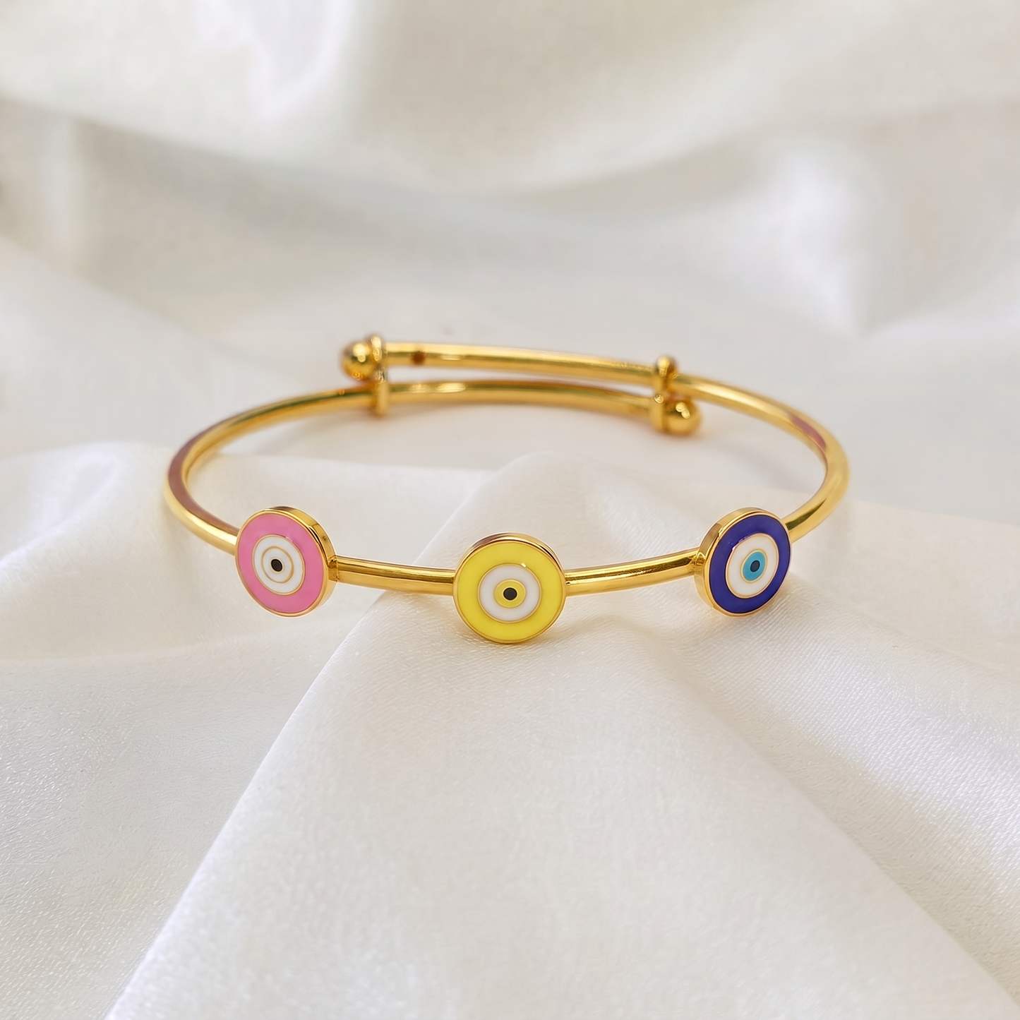 Evil Eye Trio Silver Kada