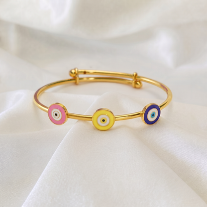 Evil Eye Trio Silver Kada