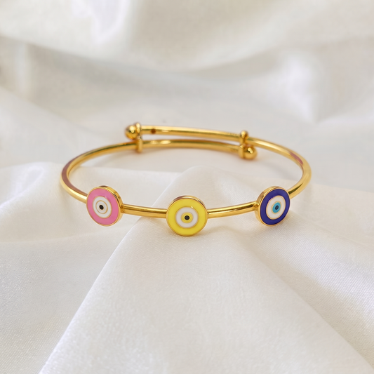 Evil Eye Trio Silver Kada