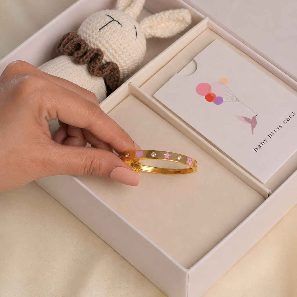 Pink Flower Star Cartier Silver Kada
