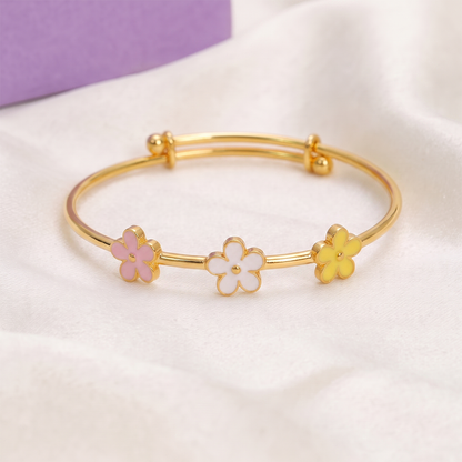Flower Trio Silver Kada
