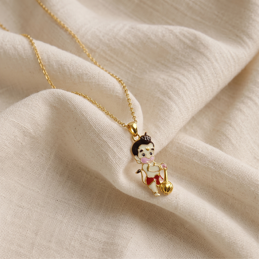 Lord Hanuman Silver Pendant With Chain