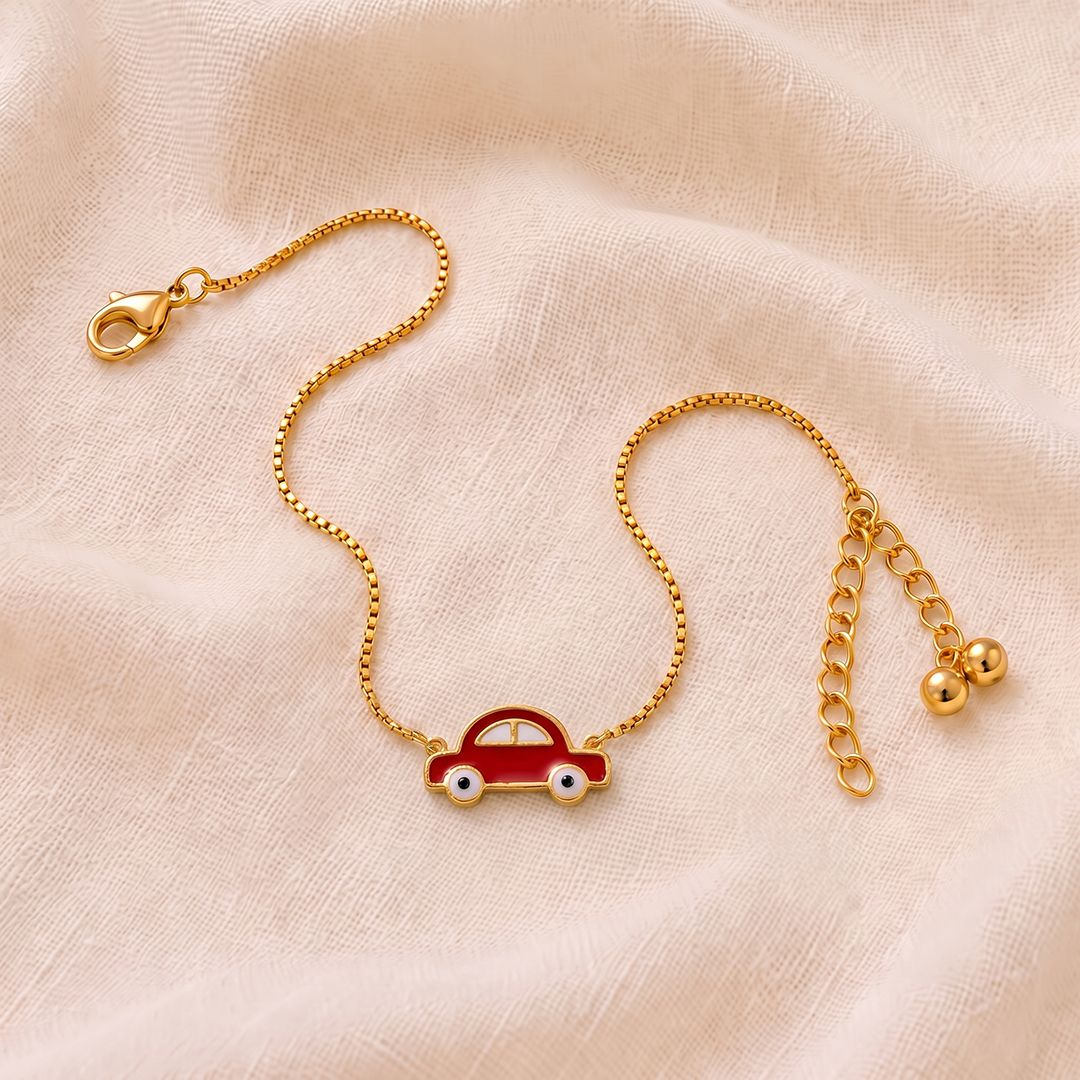 Red Car Silver Anklet