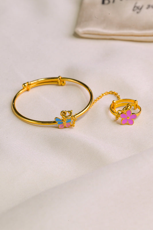 Flower Butterfly Silver Hathphool