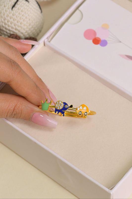 Crown Car Elephant Gold Kada